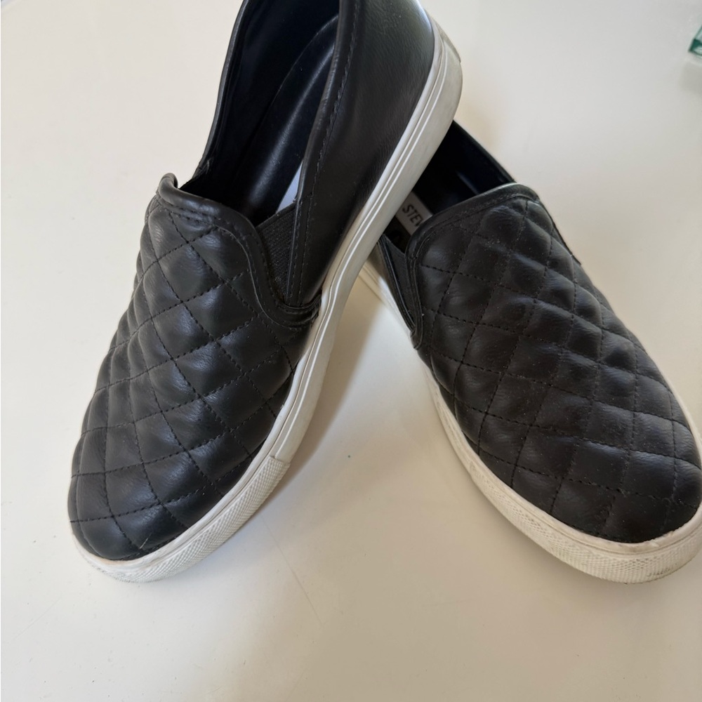 Black Quilted Slip-On Men's Shoes